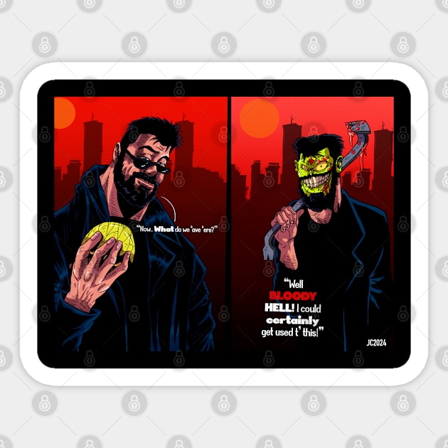 The Mask/The Boys "Mean And Green" Billy Butcher illustration (digital) Sticker by StagArtStudios
